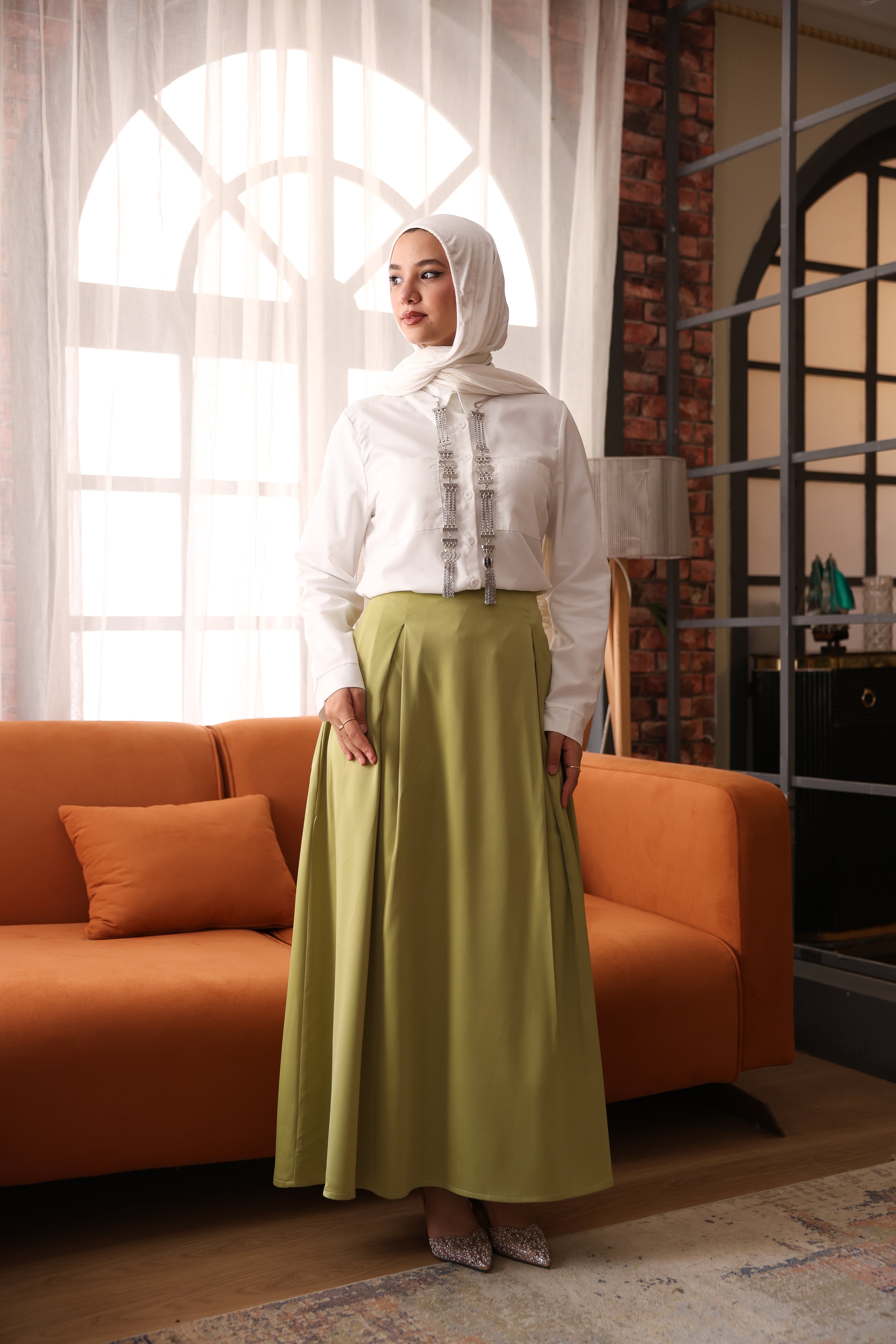Layal Skirt - Light Olive