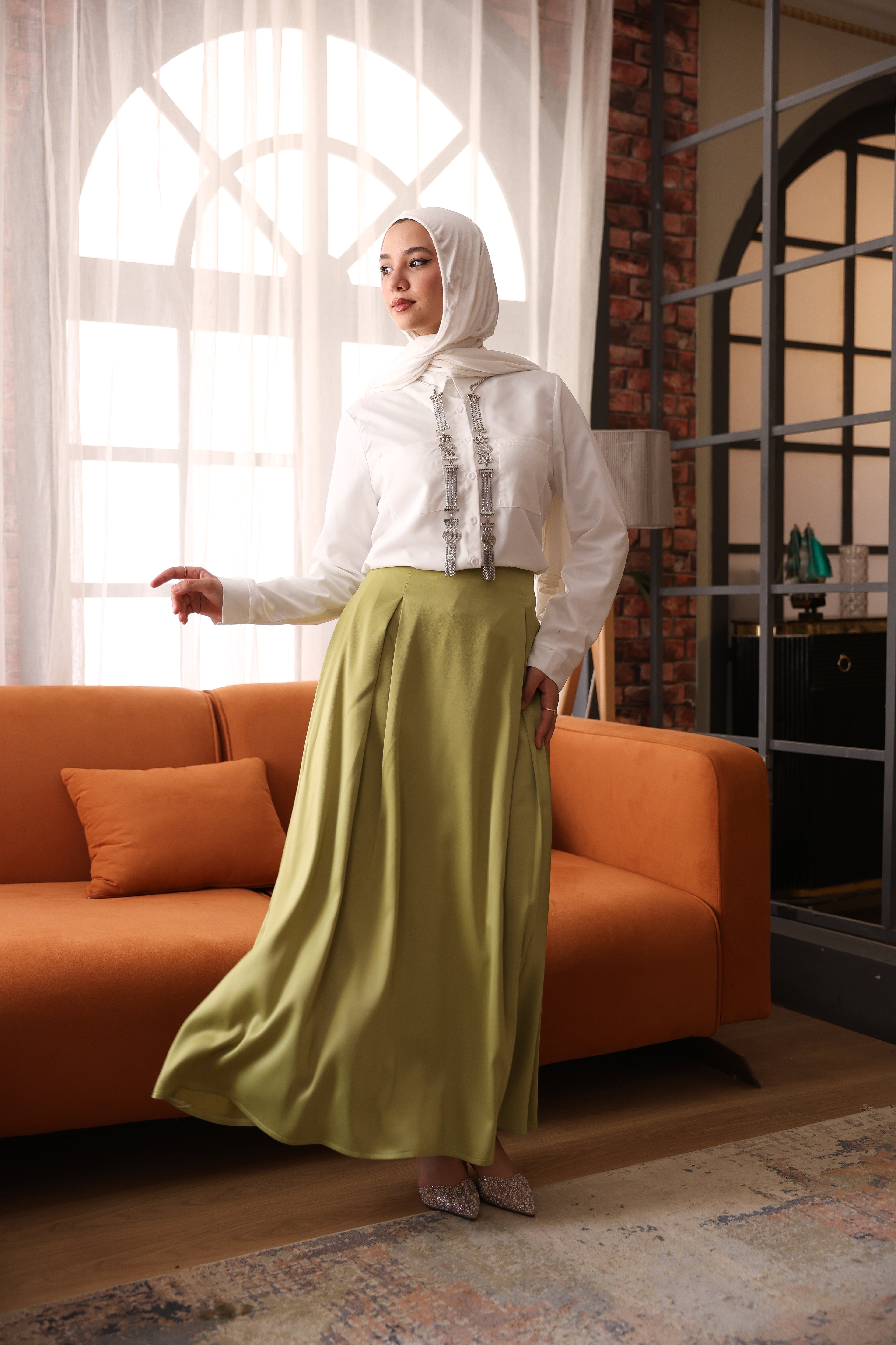 Layal Skirt - Light Olive